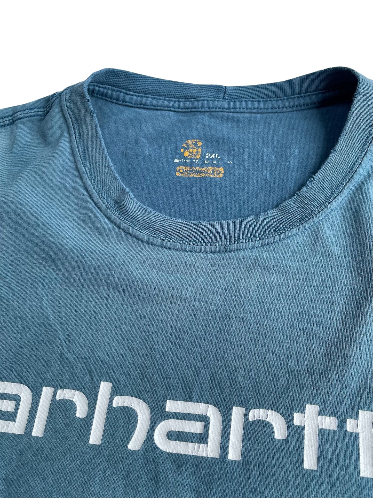 【carhartt】グラフィック青Tシャツ