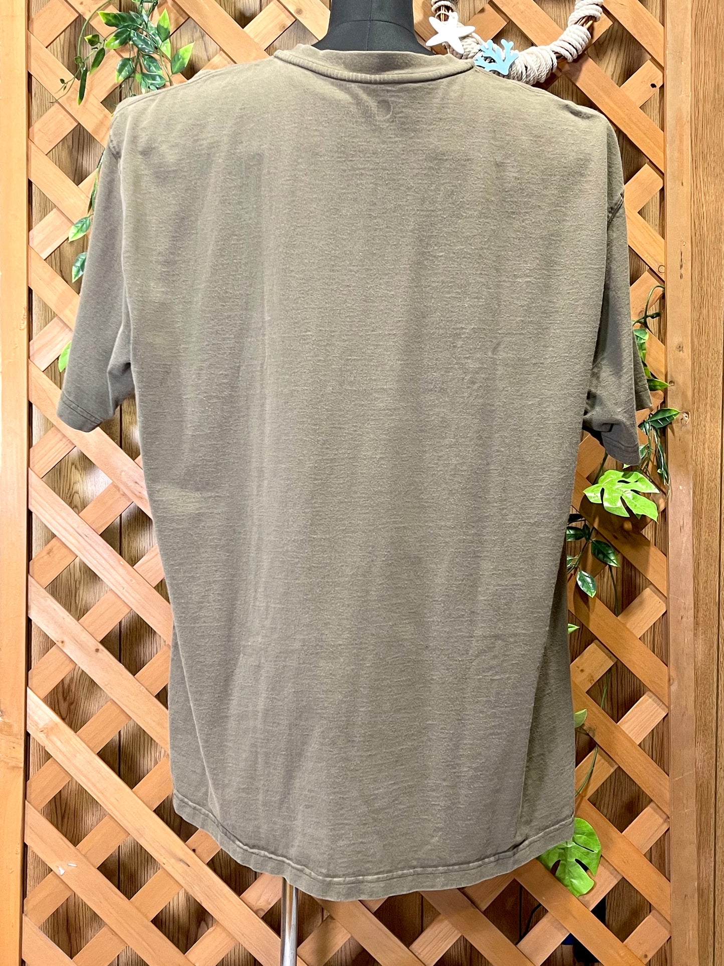 【carhartt】（2XL）ダスティオリーブのヘンリーネックTシャツ