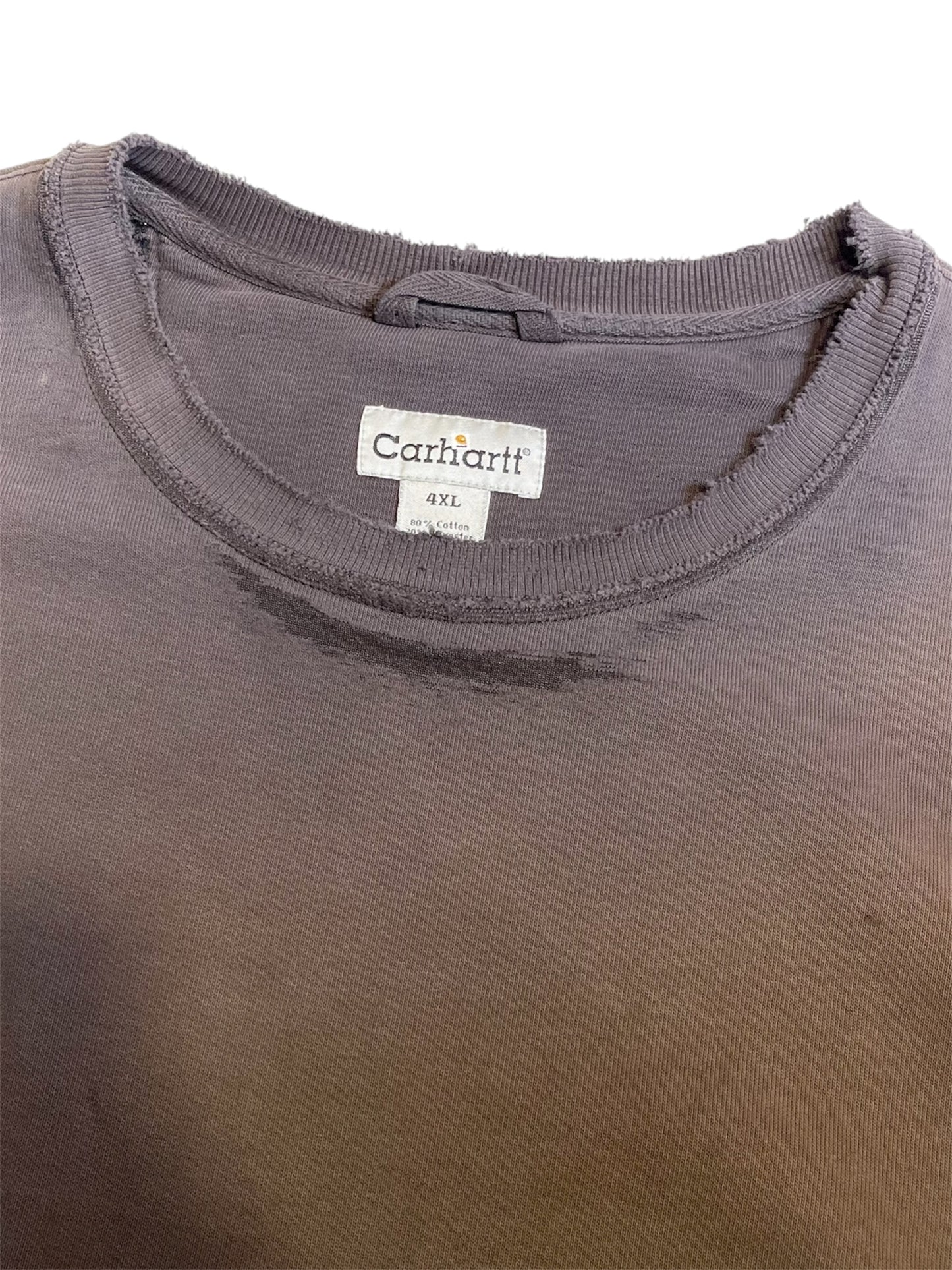 【carhartt】（4XL）（刺繡ロゴ）クラッシュボロのクルーネックスウェット