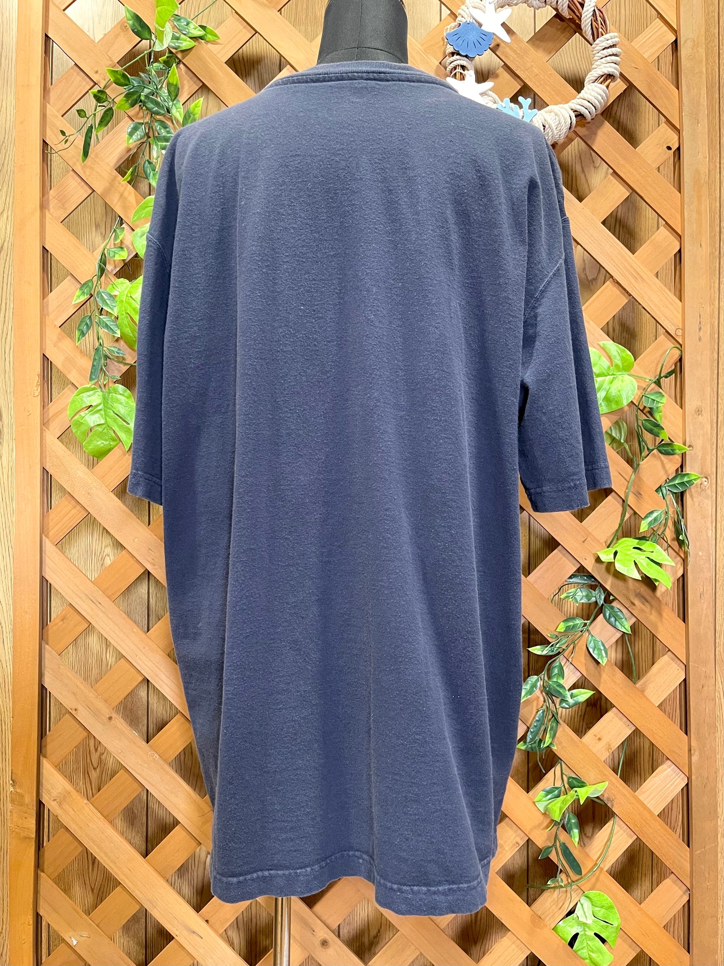 【carhartt】ネイビーブルーの企業系ヘンリーネックTシャツ