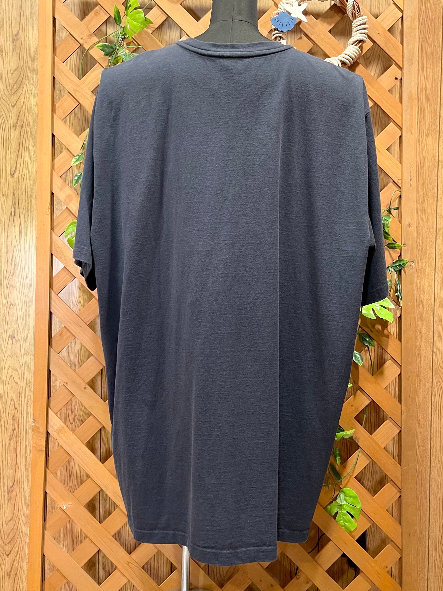 【carhartt】（3XL）ネイビーブルーのヘンリーネックTシャツ