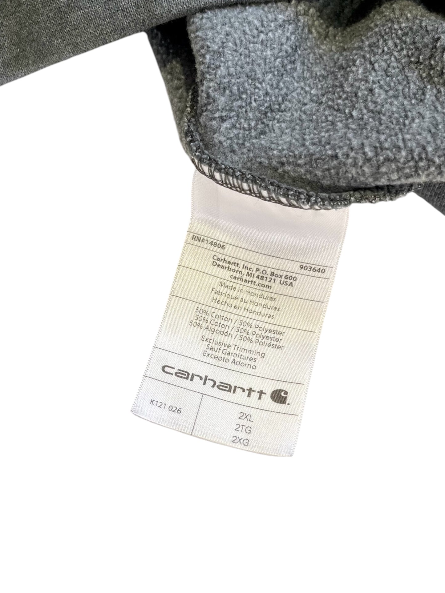 【carhartt】（2XL）ダークグレーのプルオーバーパーカー