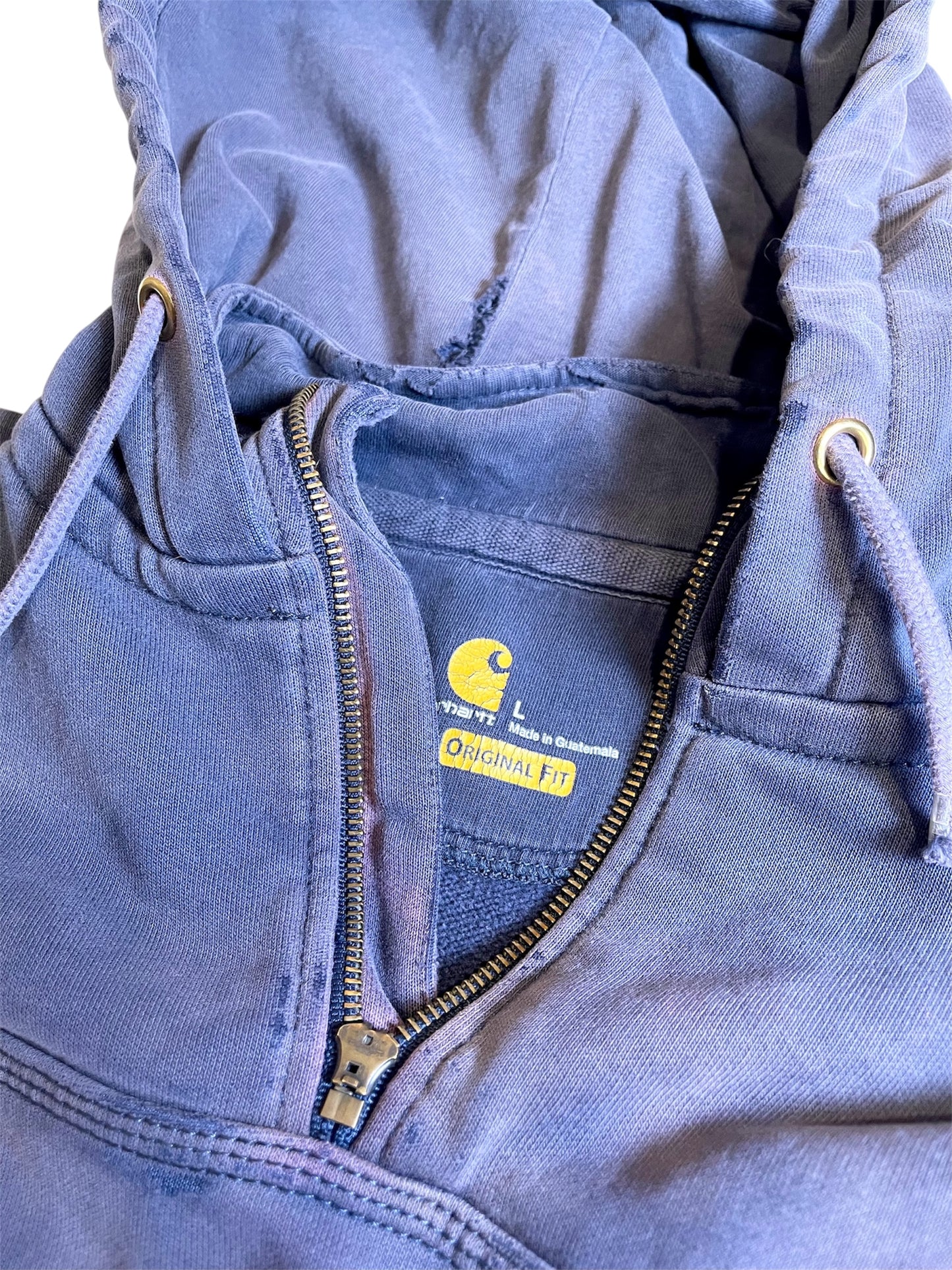【carhartt】グレーのハーフジップパーカー