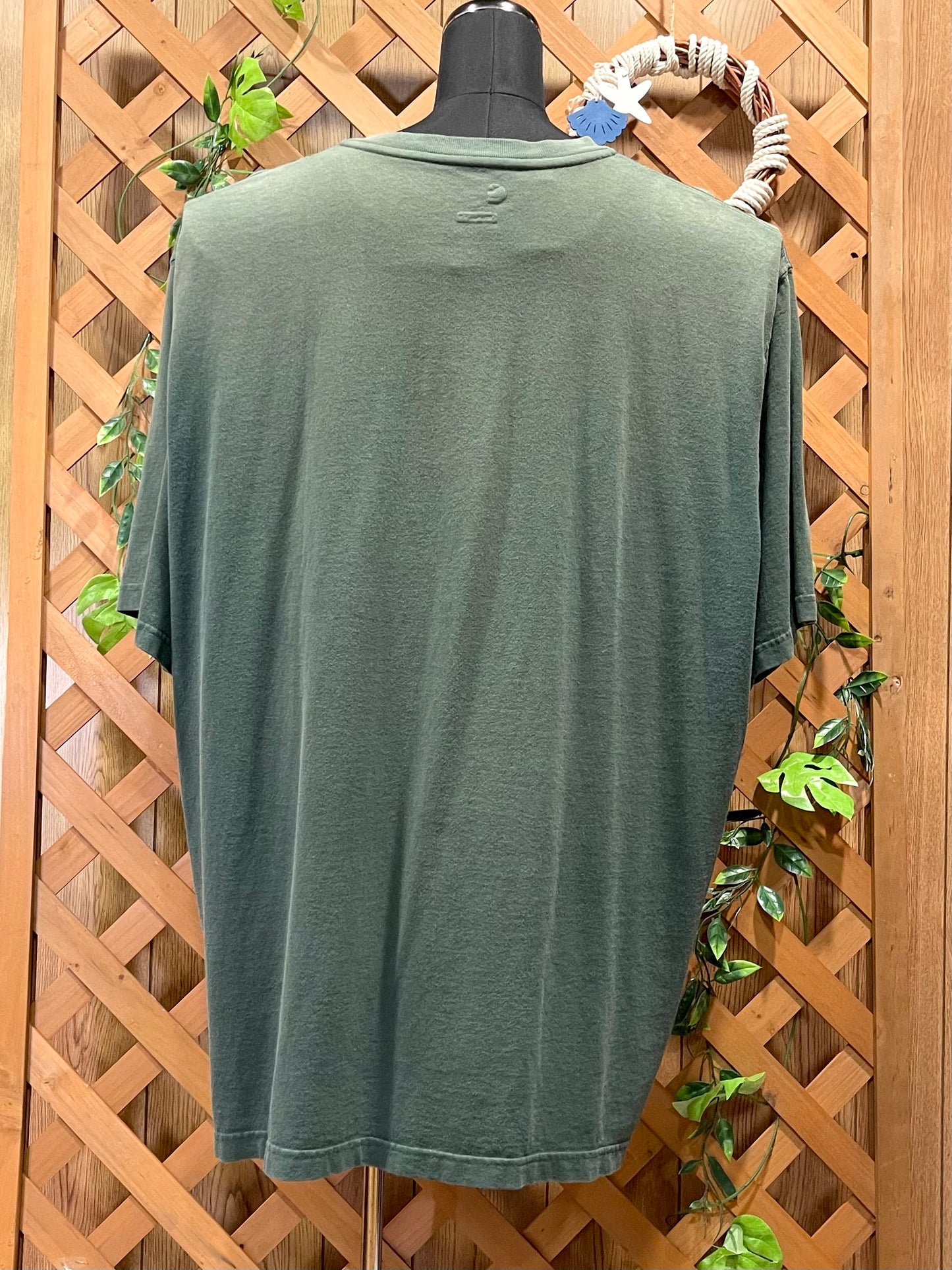 【carhartt】（2XL）グリーン系のヘンリーネックTシャツ