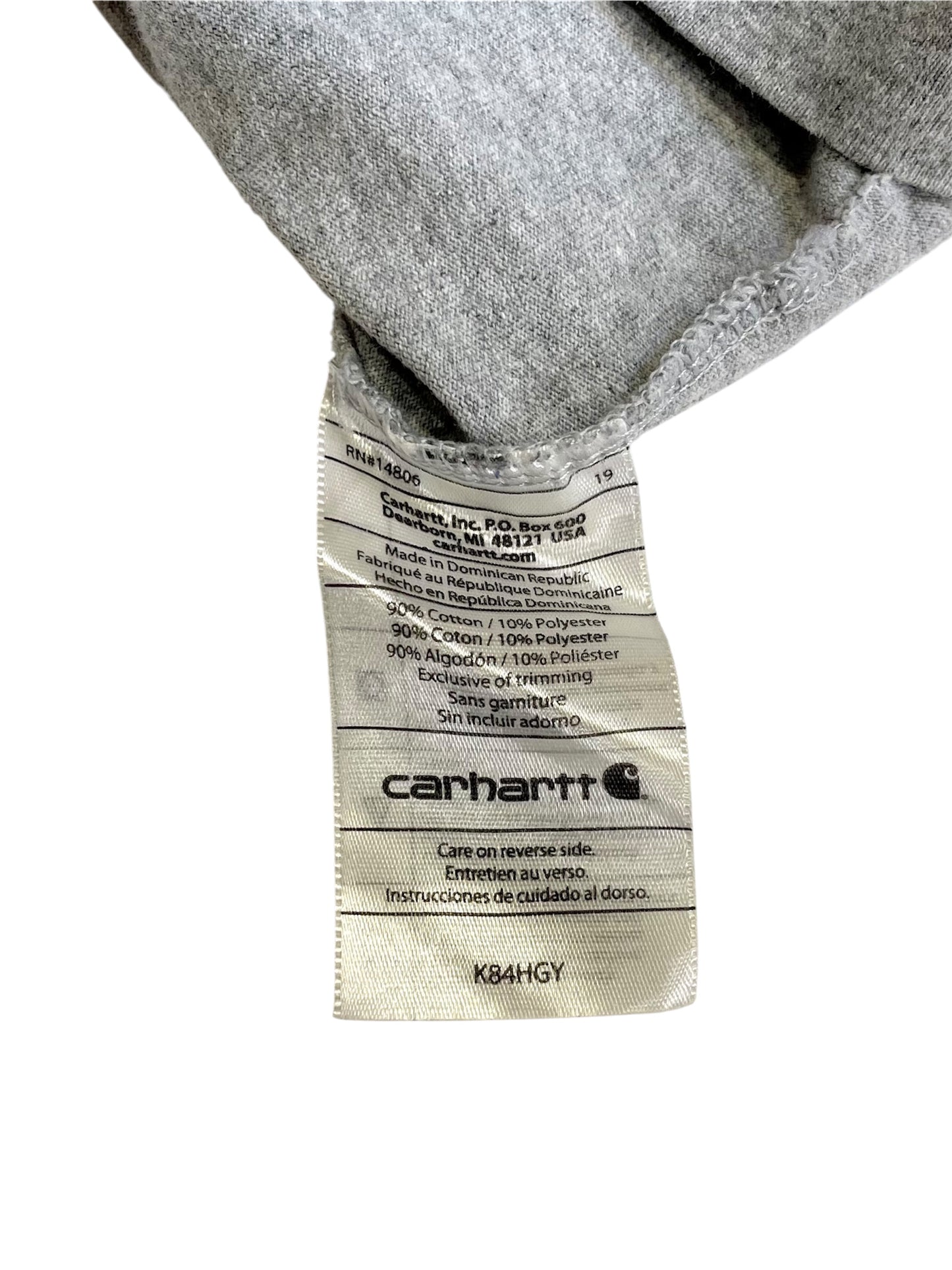【carhartt】ヘザーグレーのヘンリーネックTシャツ