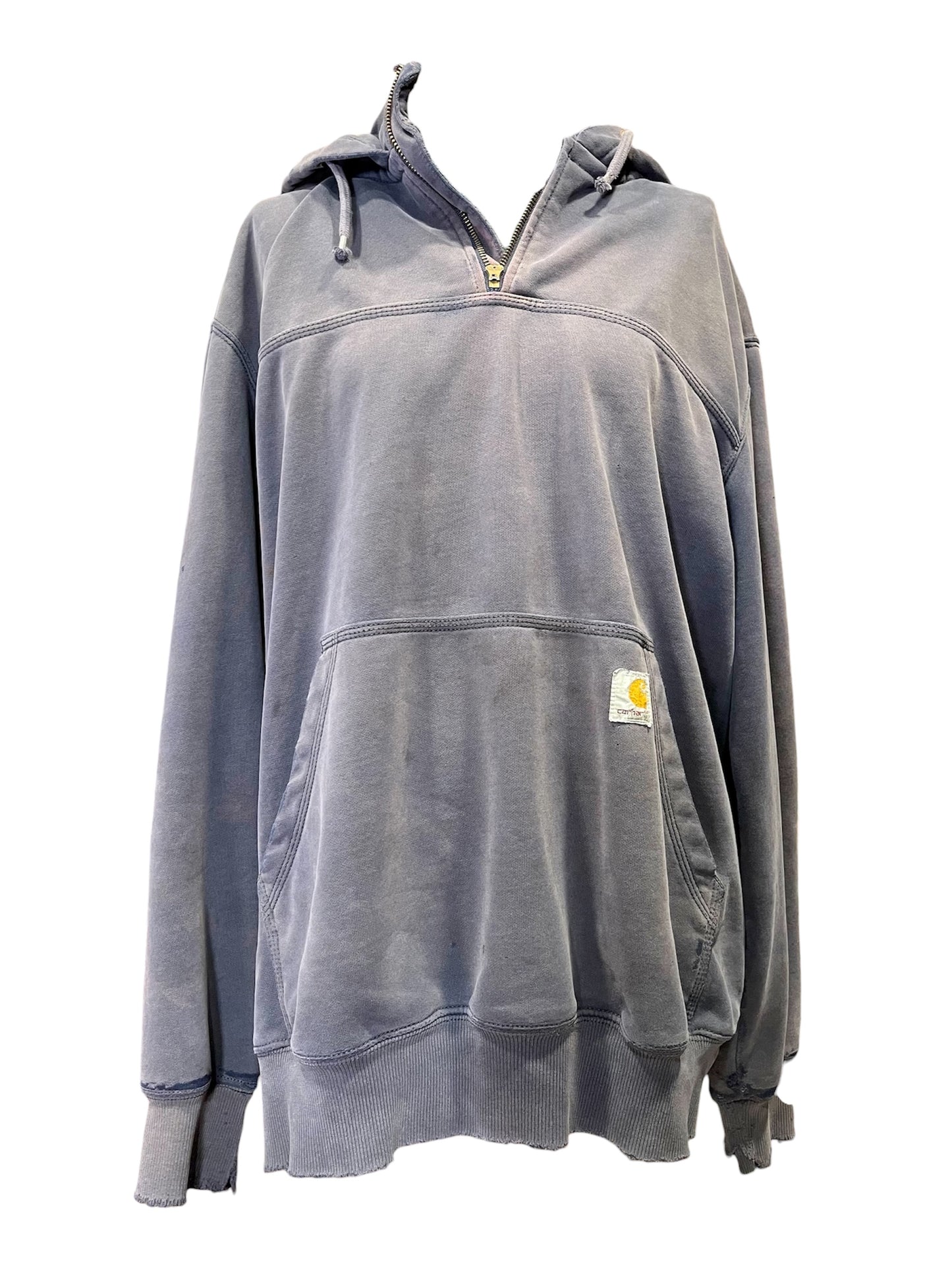 【carhartt】グレーのハーフジップパーカー