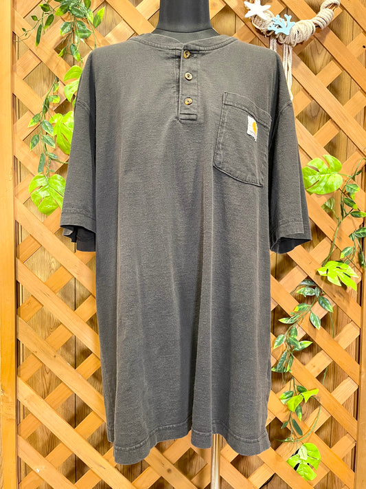 【carhartt】黒のヘンリーネックTシャツ