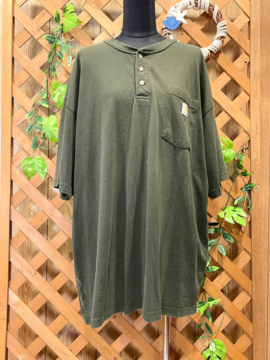 【carhartt】グリーン系のヘンリーネックTシャツ