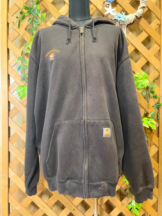【carhartt】（刺繍ロゴ）ミドルベリータイガーのフルジップパーカー