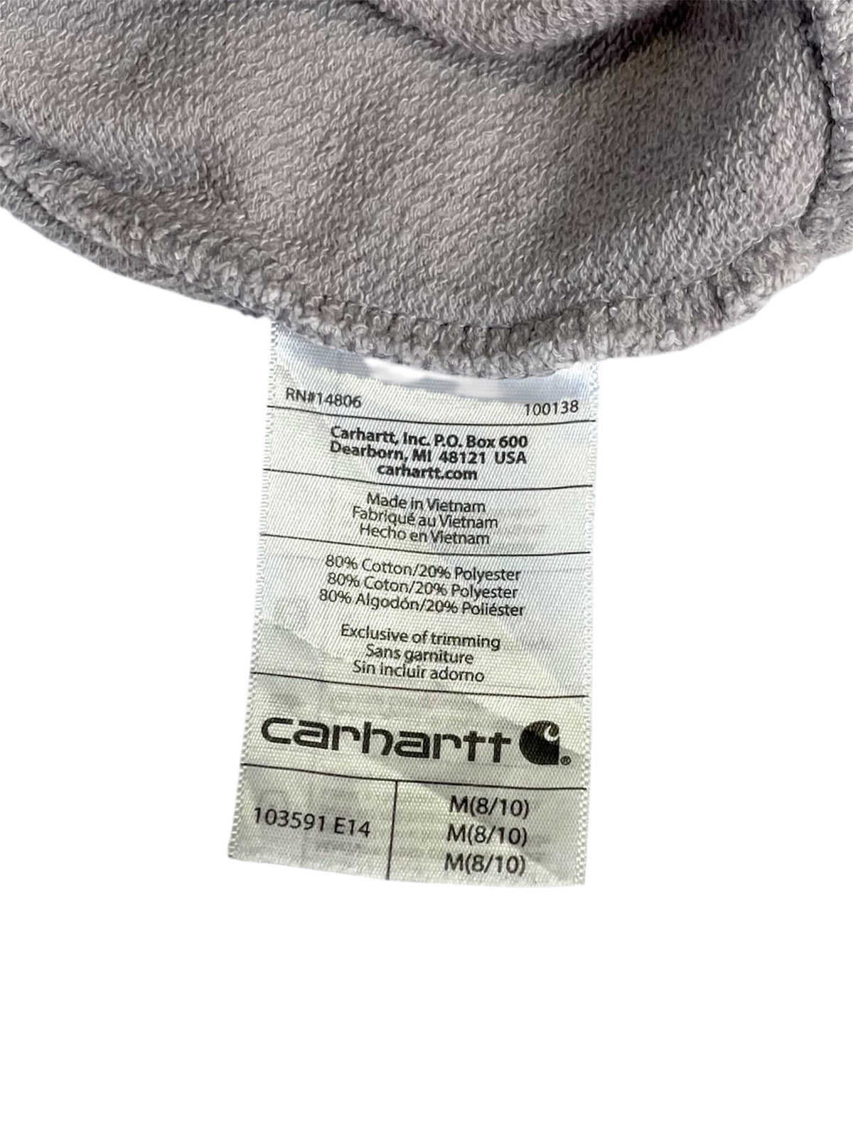 【Carhartt】サイドスリットのプルオーバーパーカー