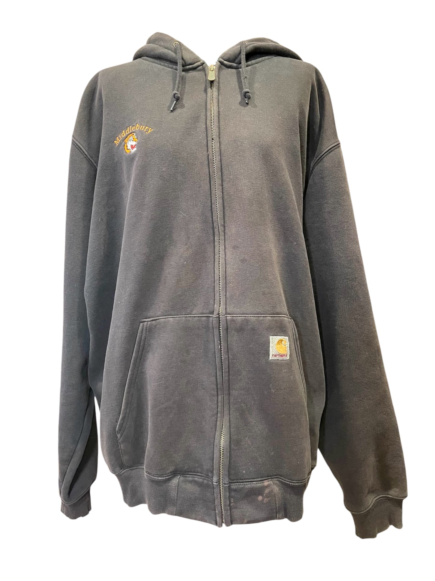 【carhartt】（刺繍ロゴ）ミドルベリータイガーのフルジップパーカー