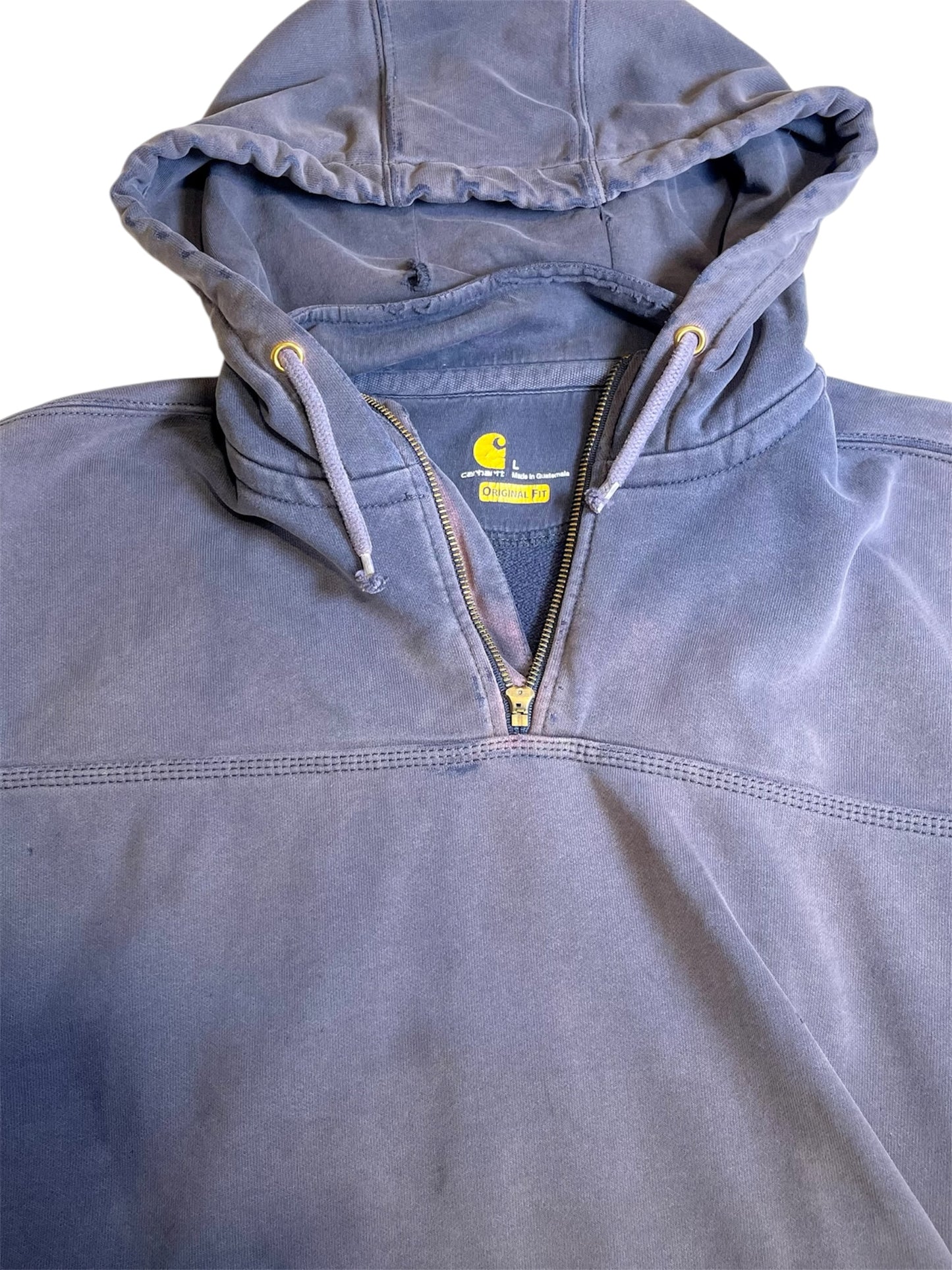 【carhartt】グレーのハーフジップパーカー