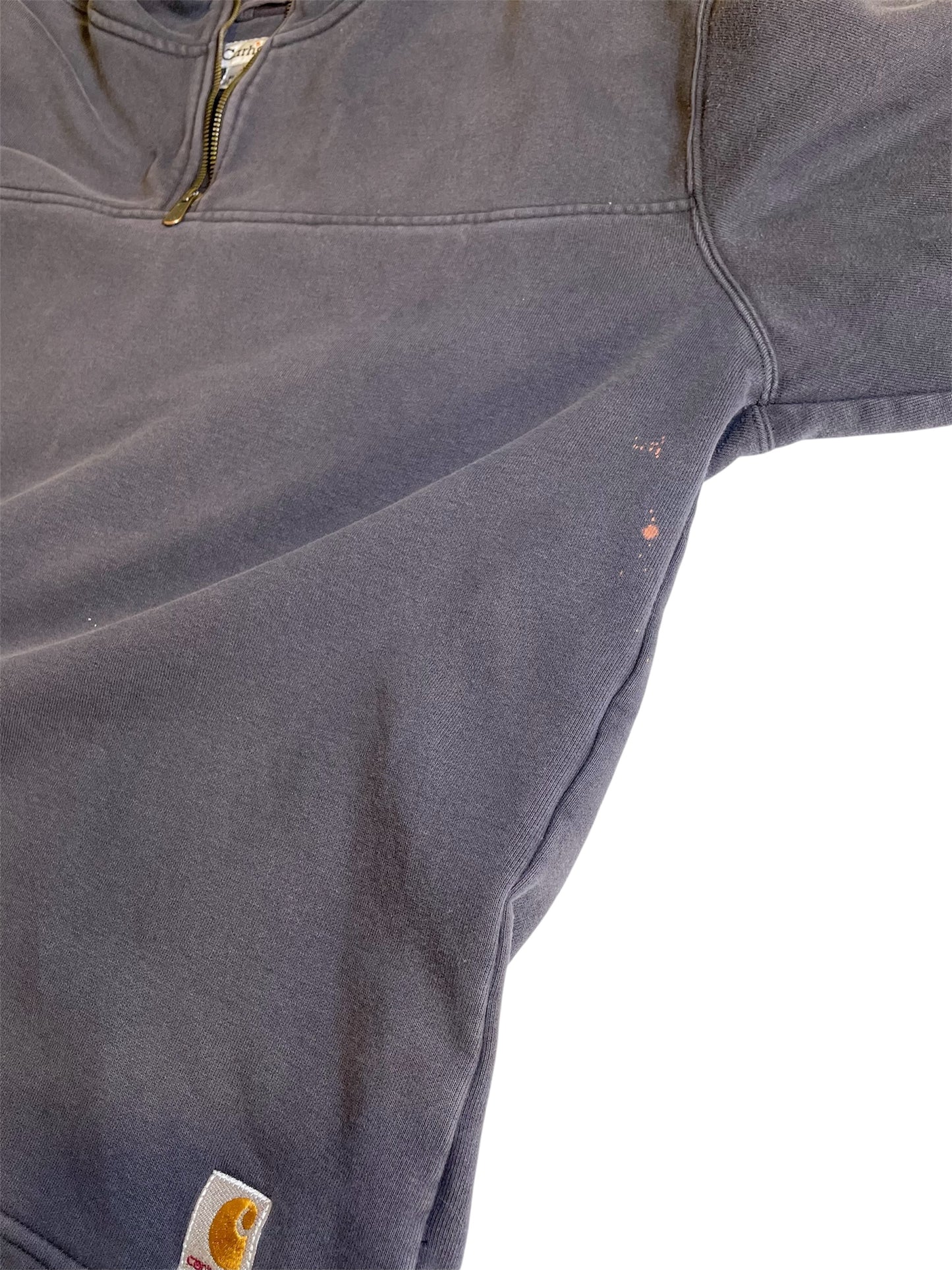 【carhartt】（刺繍ロゴ）テントラインのハーフジップスエット