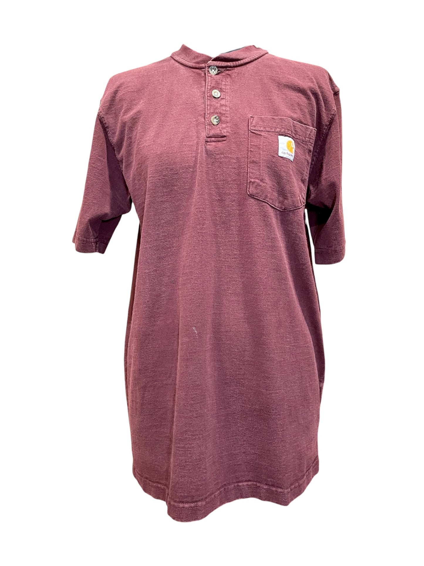 【carhartt】バーガンディのヘンリーネックTシャツ