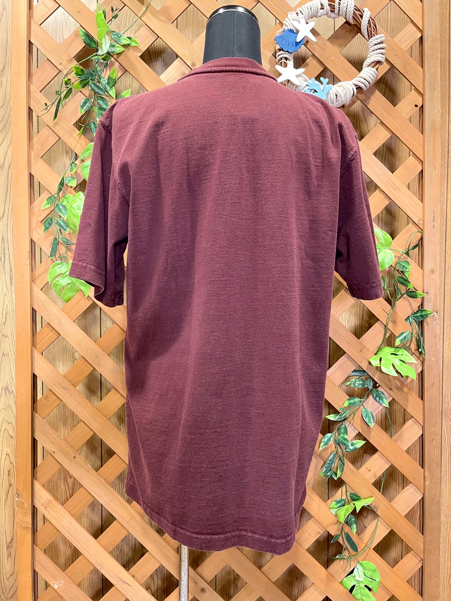 【carhartt】バーガンディのヘンリーネックTシャツ