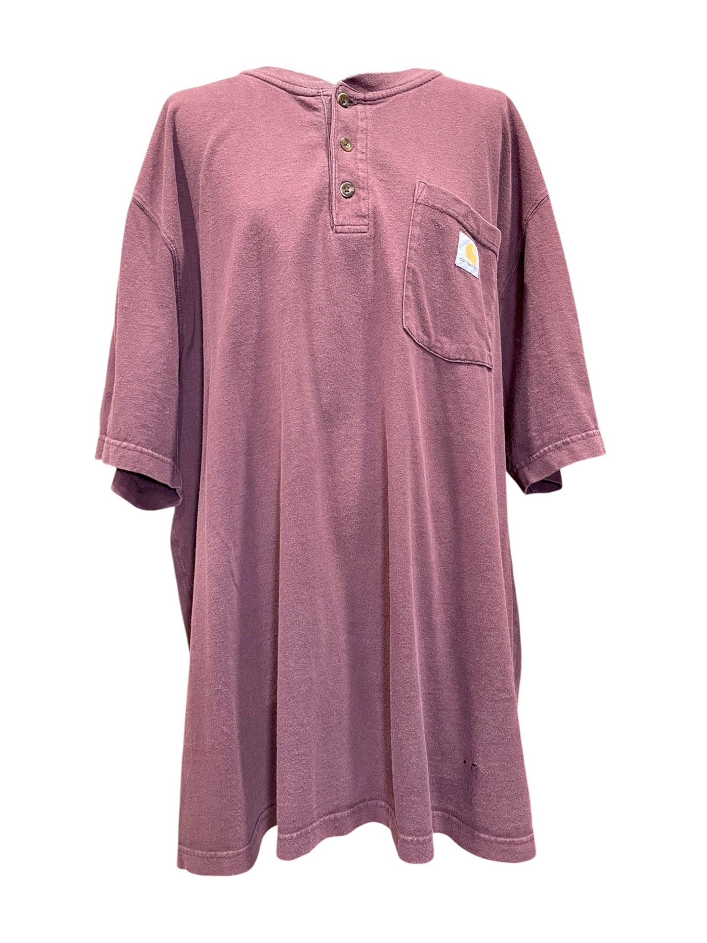 【carhartt】バーガンディのヘンリーネックTシャツ