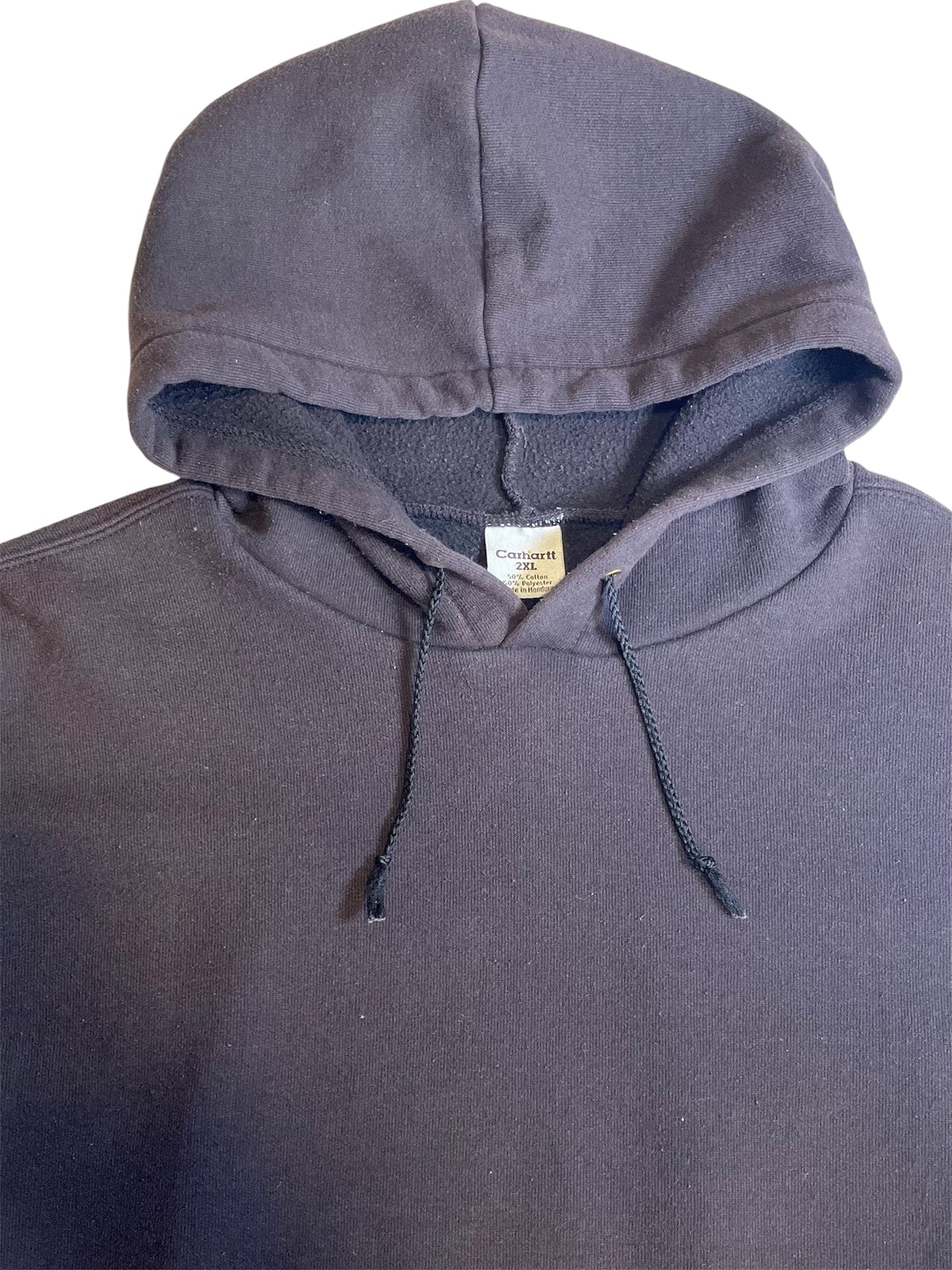【carhartt】（2XL）チャコールグレーの無地プルオーバーパーカー