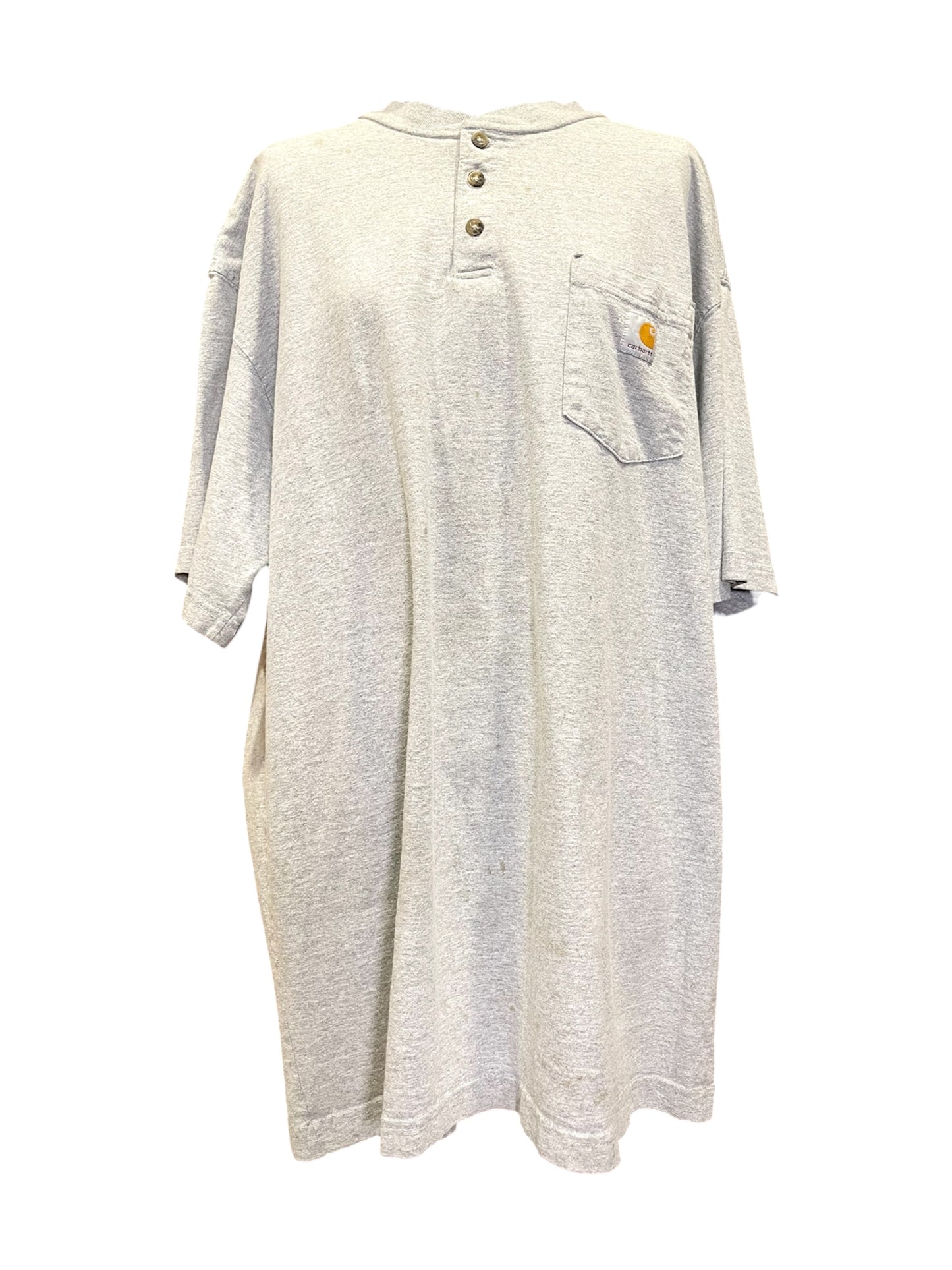 【carhartt】ヘザーグレーのヘンリーネックTシャツ