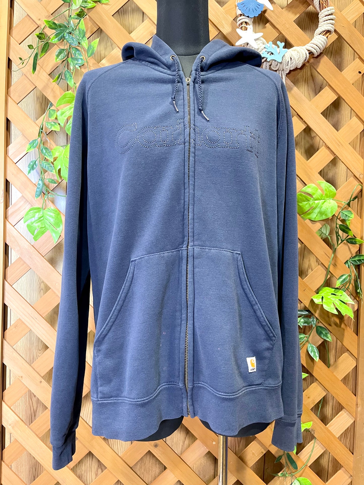 【2000s carhartt】ネイビーブルーのフルジップパーカー