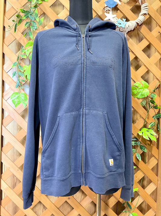 【2000s carhartt】ネイビーブルーのフルジップパーカー