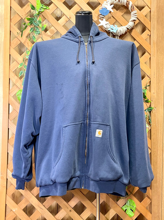 【carhartt】青のフルジップパーカー