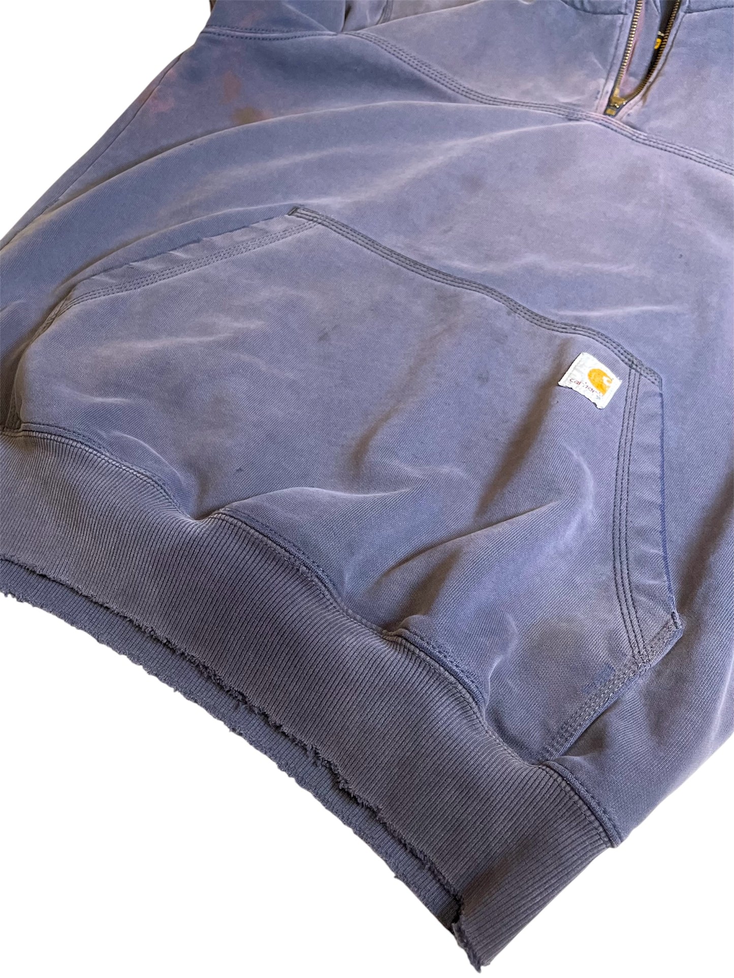 【carhartt】グレーのハーフジップパーカー