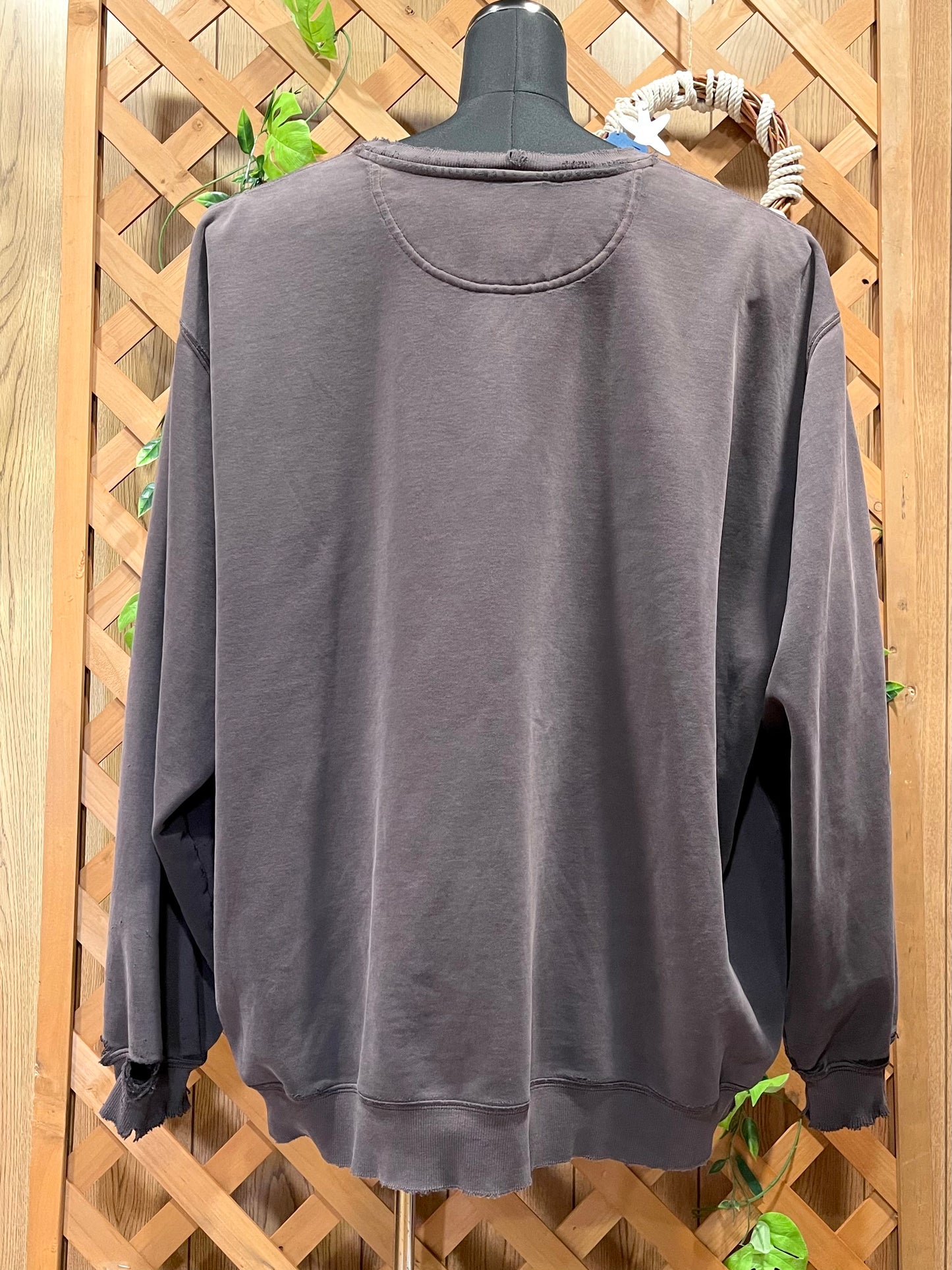 【carhartt】（4XL）（刺繡ロゴ）クラッシュボロのクルーネックスウェット
