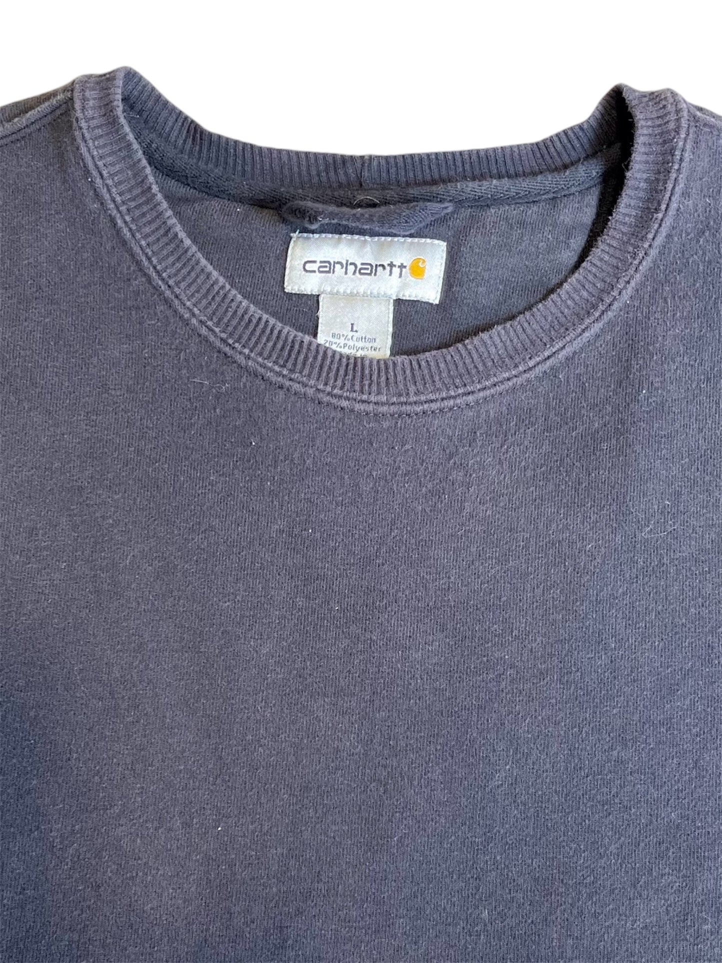 【carhartt】（刺繍ロゴ）黒の無地クルーネックスウェット