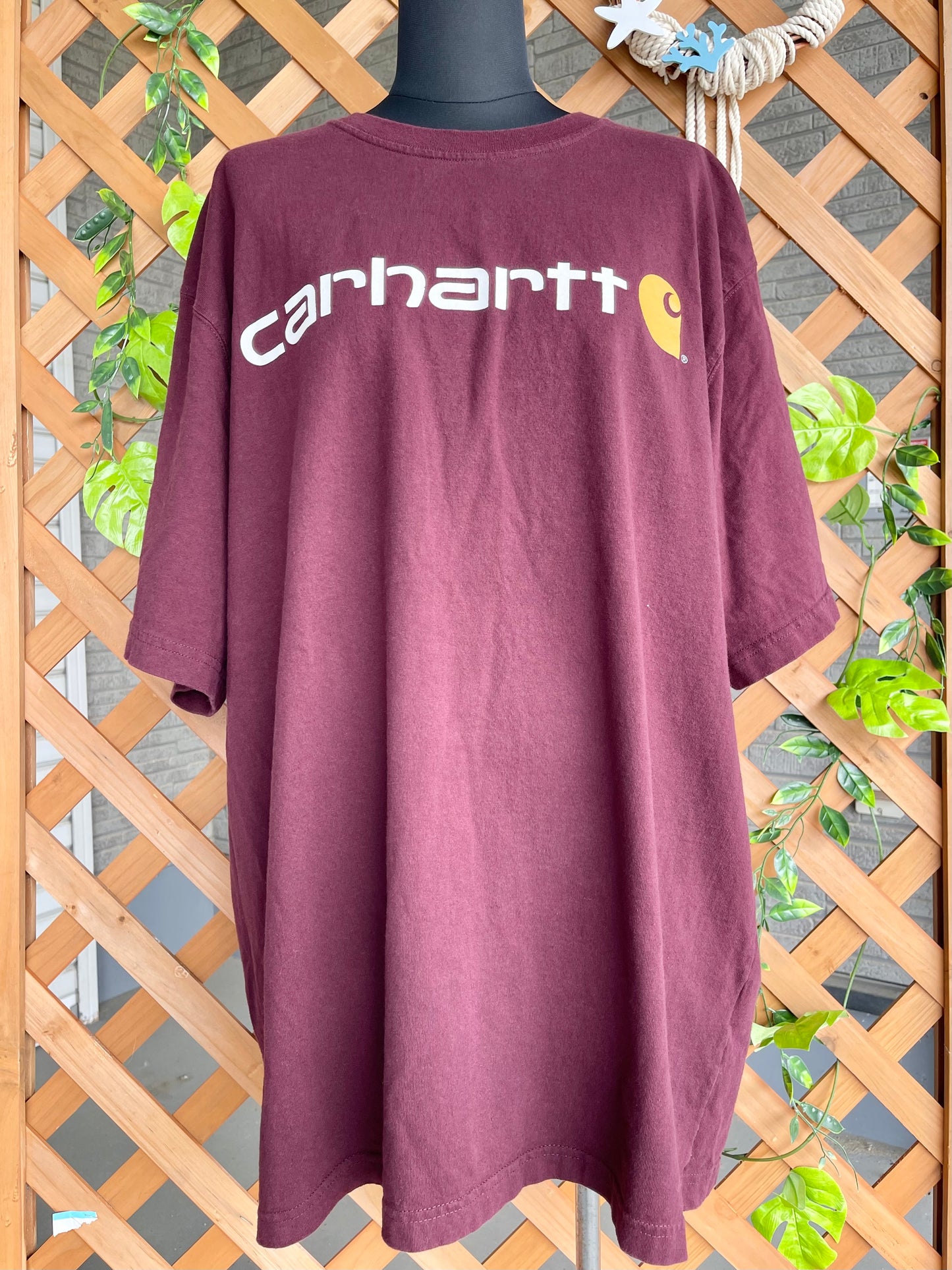 【carhartt】ロゴ入り紫Tシャツ