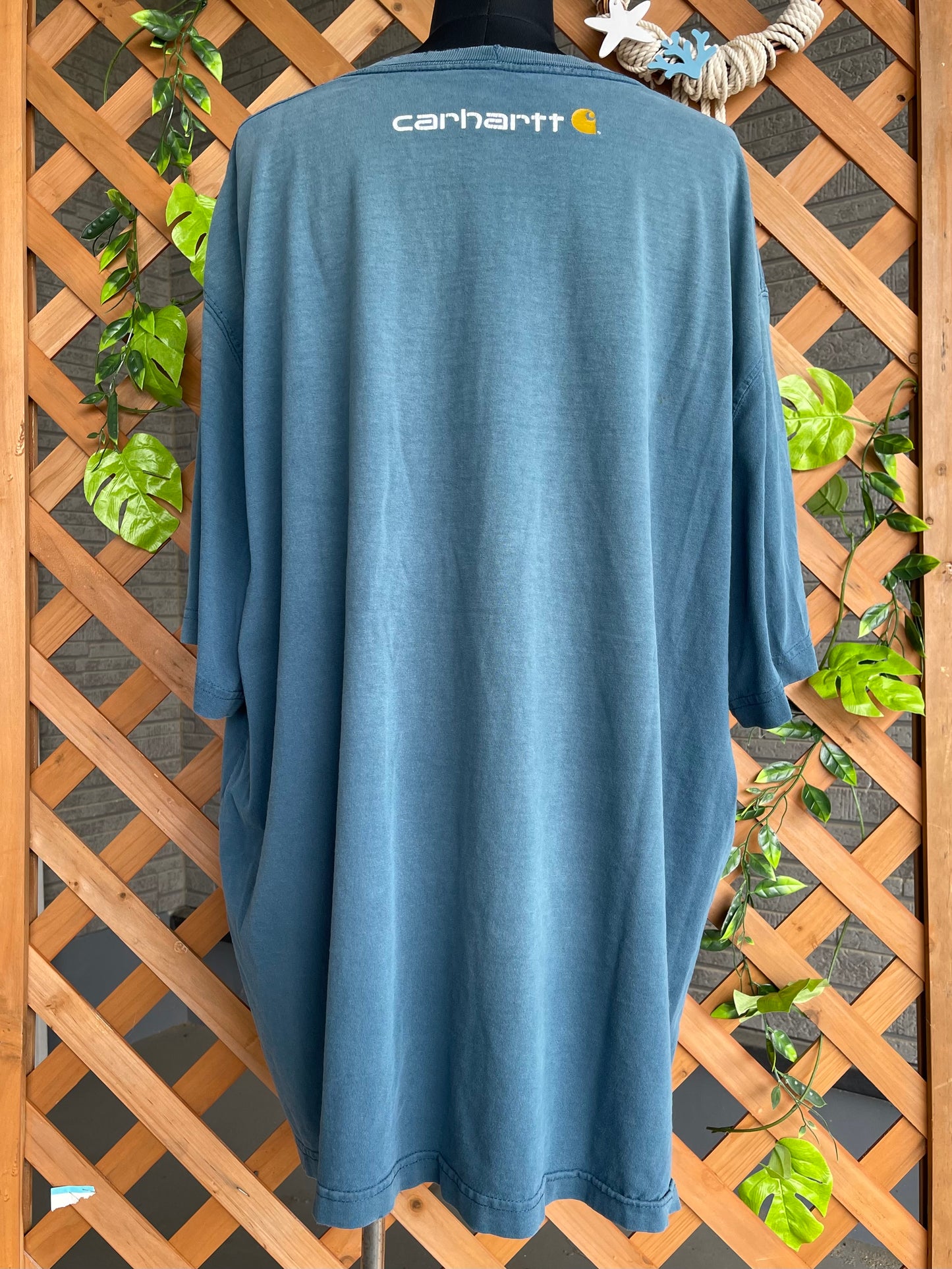 【carhartt】グラフィック青Tシャツ