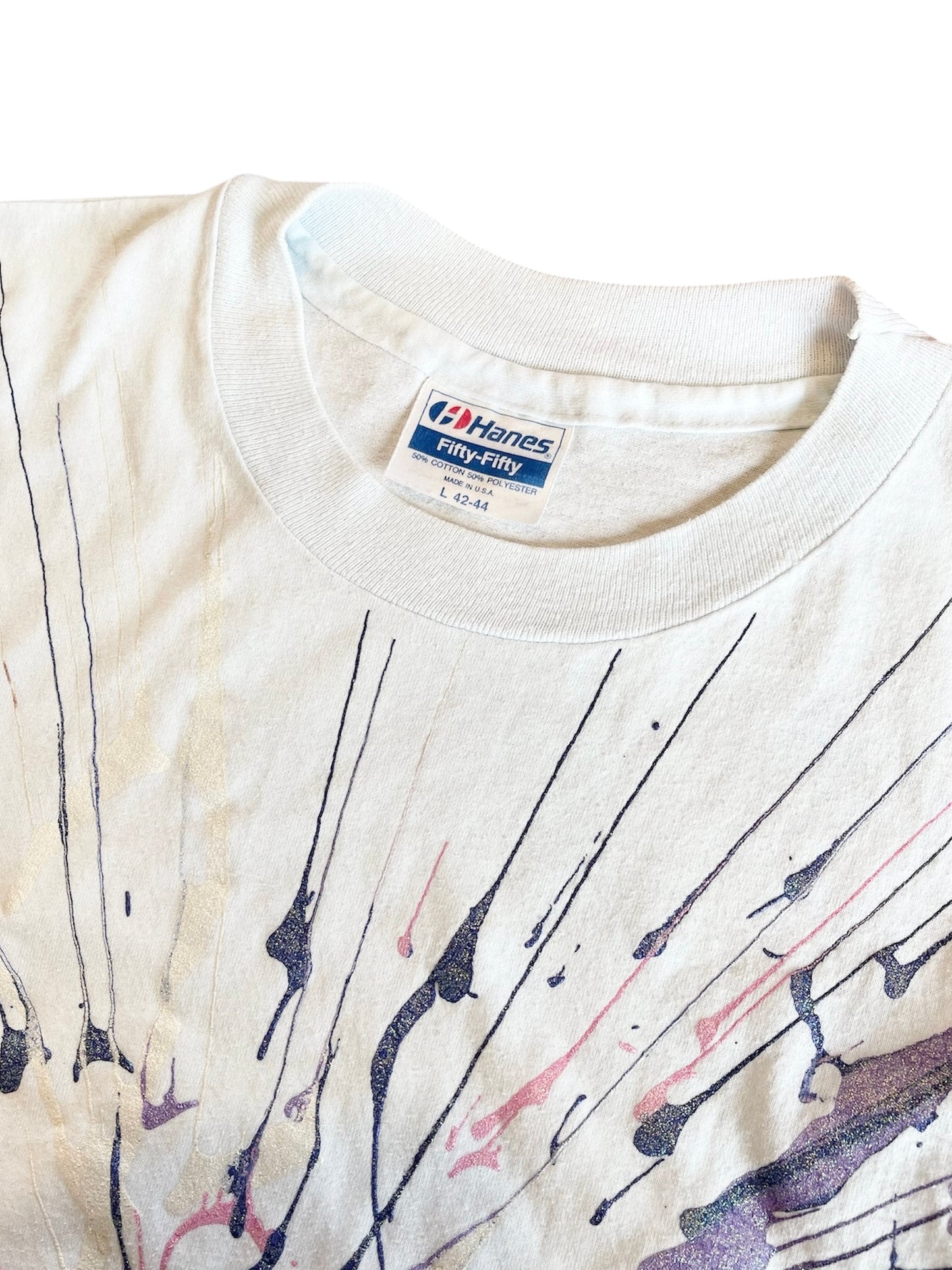 【Hanes fifty-fifty】（青タグ）スプラッシュペイントTシャツ