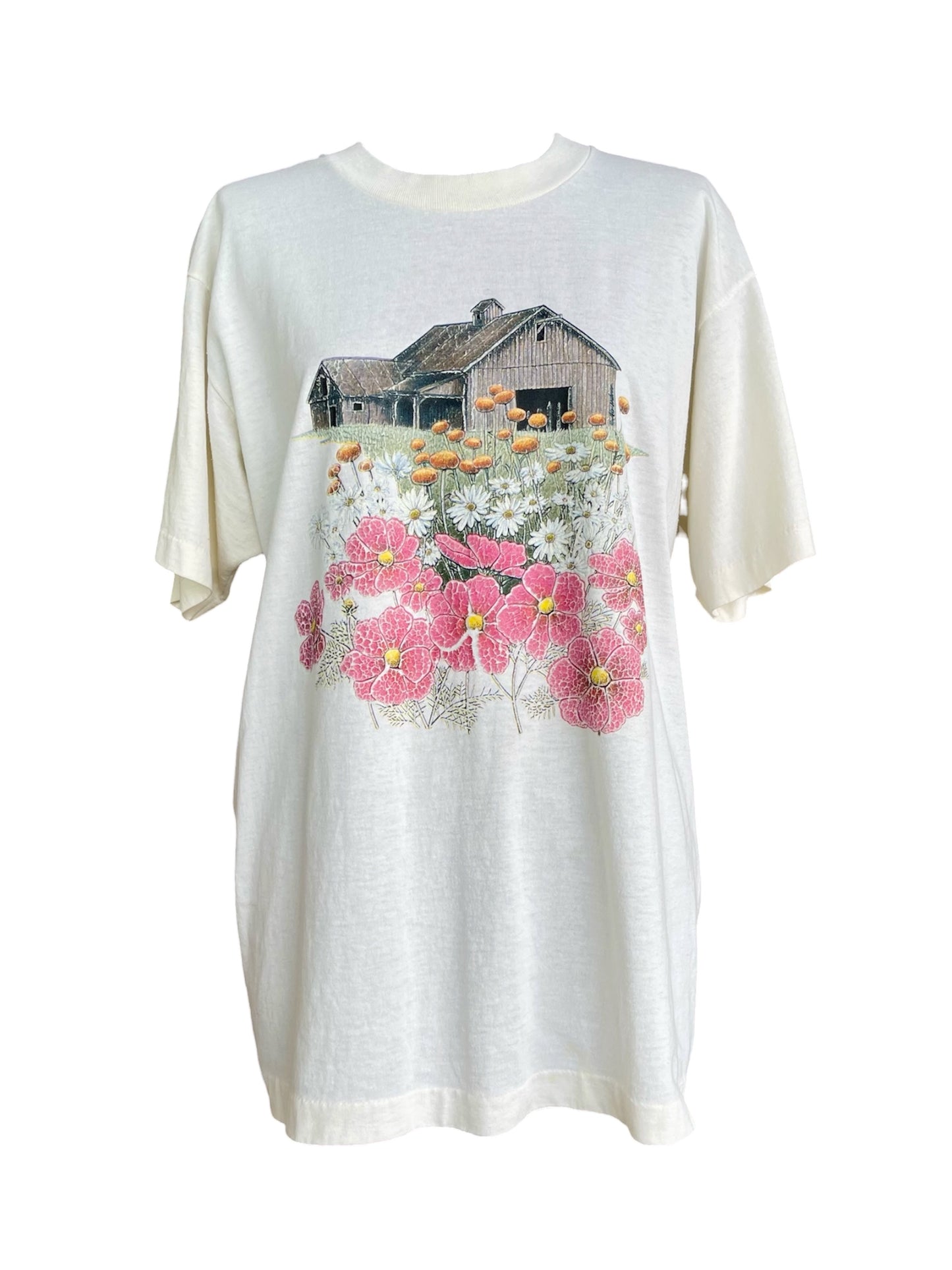 【90s FRUIT OF THE LOOM（BEST）】ボタニカルアートTシャツ