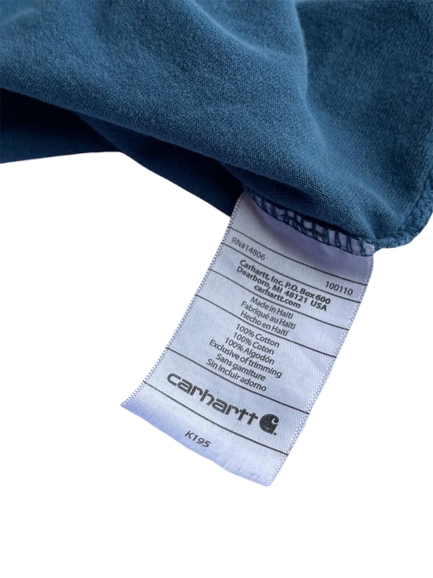 【carhartt】グラフィック青Tシャツ