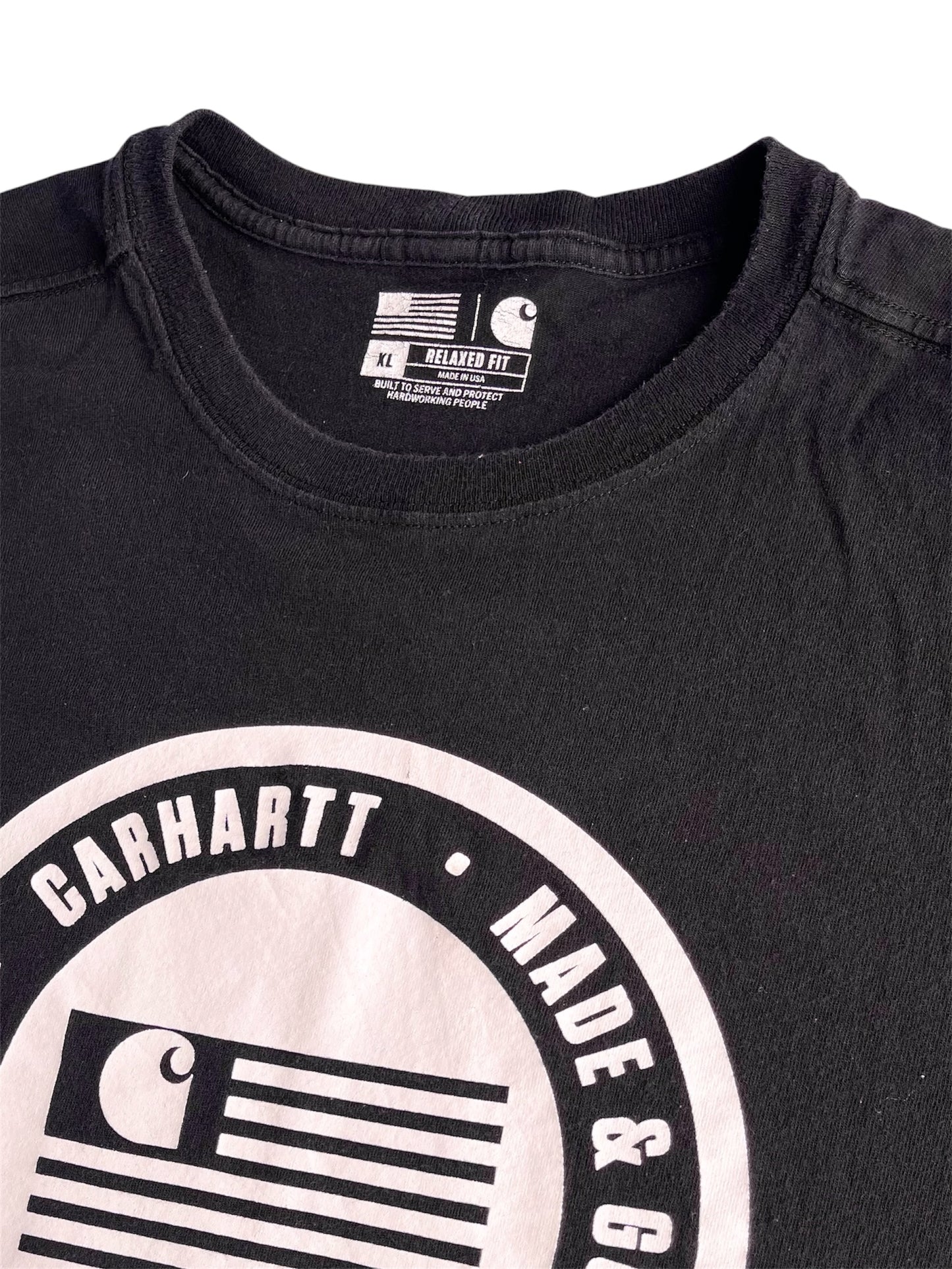 【carhartt】フラッグ黒Tシャツ
